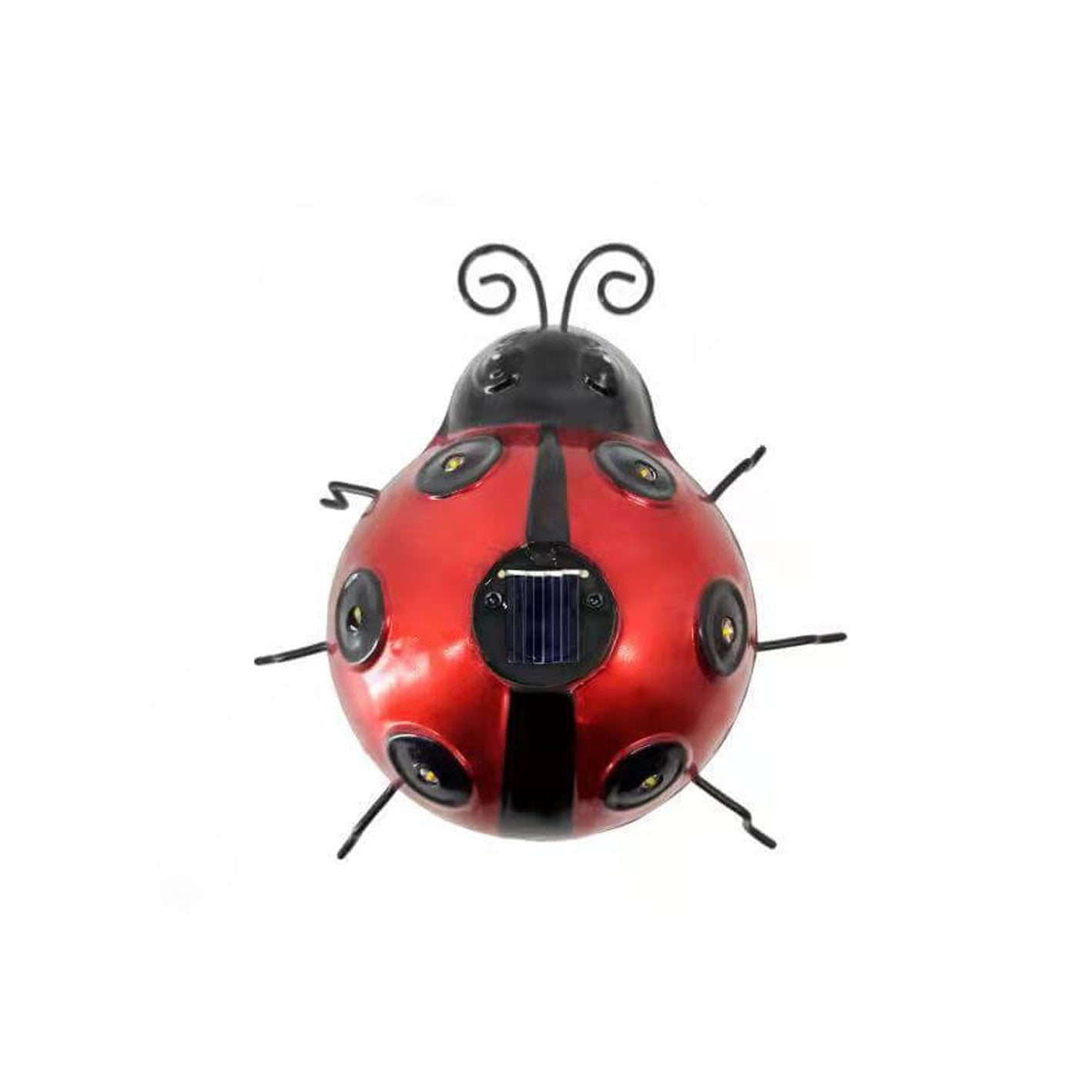 Lampe décorative d'extérieur en fer à LED coccinelle solaire 