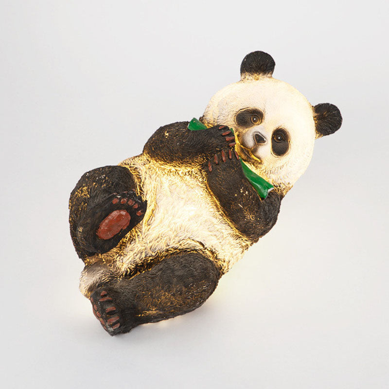 Lampe de paysage à LED en forme d'animal panda en résine créative contemporaine pour jardin