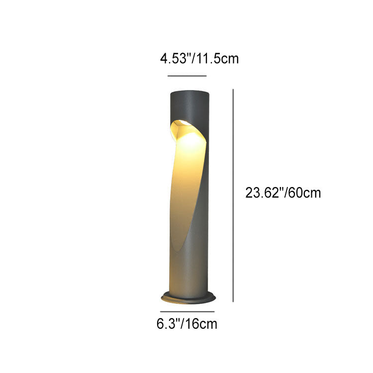 Lámpara LED minimalista creativa con forma de columna geométrica hueca para exteriores, resistente al agua, para césped y paisaje 