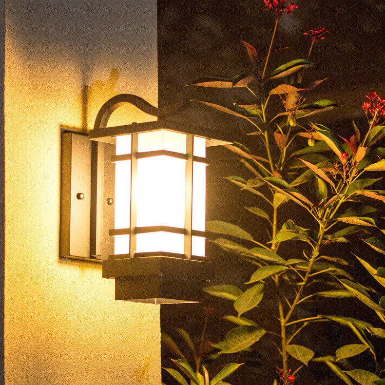 Lampe de pilier de jardin en verre et aluminium imperméable pour paysage extérieur 