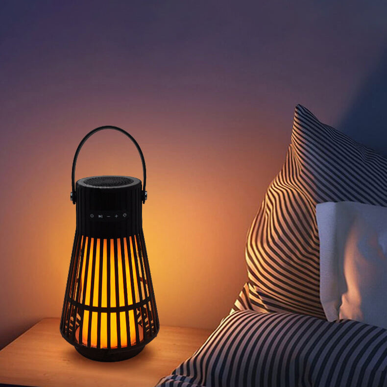 Waterproof Plastic Hollow Bar Lampshade LED Bluetooth Speaker Outdoor Lamp