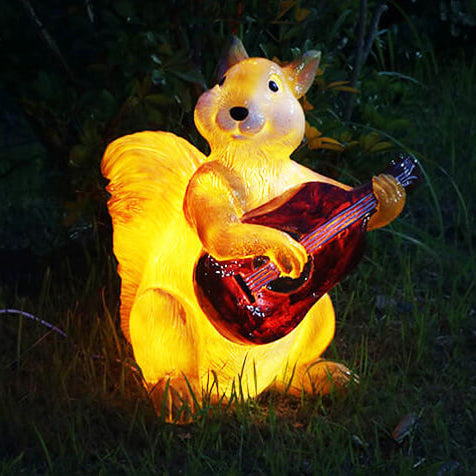 Contemporary Creative Solar Animal Rabbit Squirrel Resin Fiberglass LED Outdoor Landscape Light For Garden