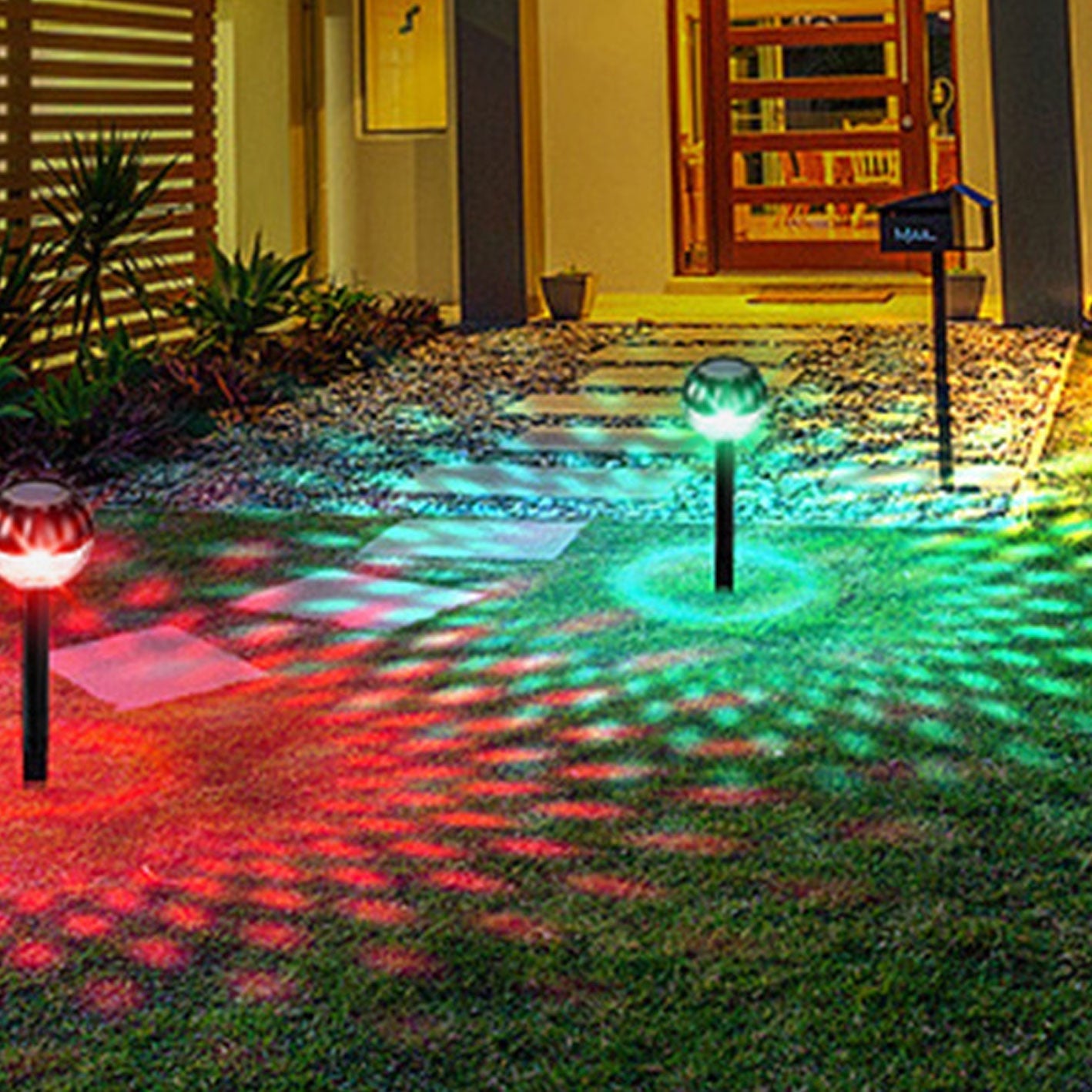 Lámpara LED solar impermeable y redonda moderna para jardín y césped para exteriores 