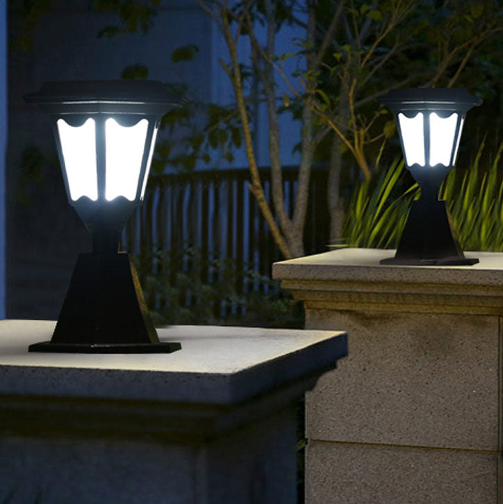 Farola LED hexagonal solar para exteriores, luz de paisaje para jardín 