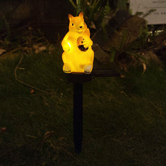 Outdoor Solar Squirrel Waterproof LED Garden Lawn Ground Insert Landscape Light