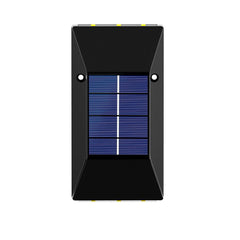 Lámpara de pared LED solar impermeable para exteriores, moderna, de color negro puro 