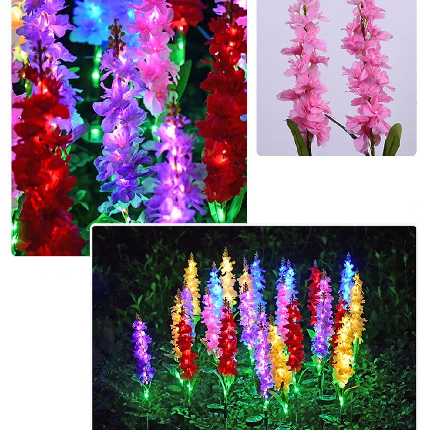 Festive Decoration Simulation Violet Silk Cloth LED Solar Outdoor Light