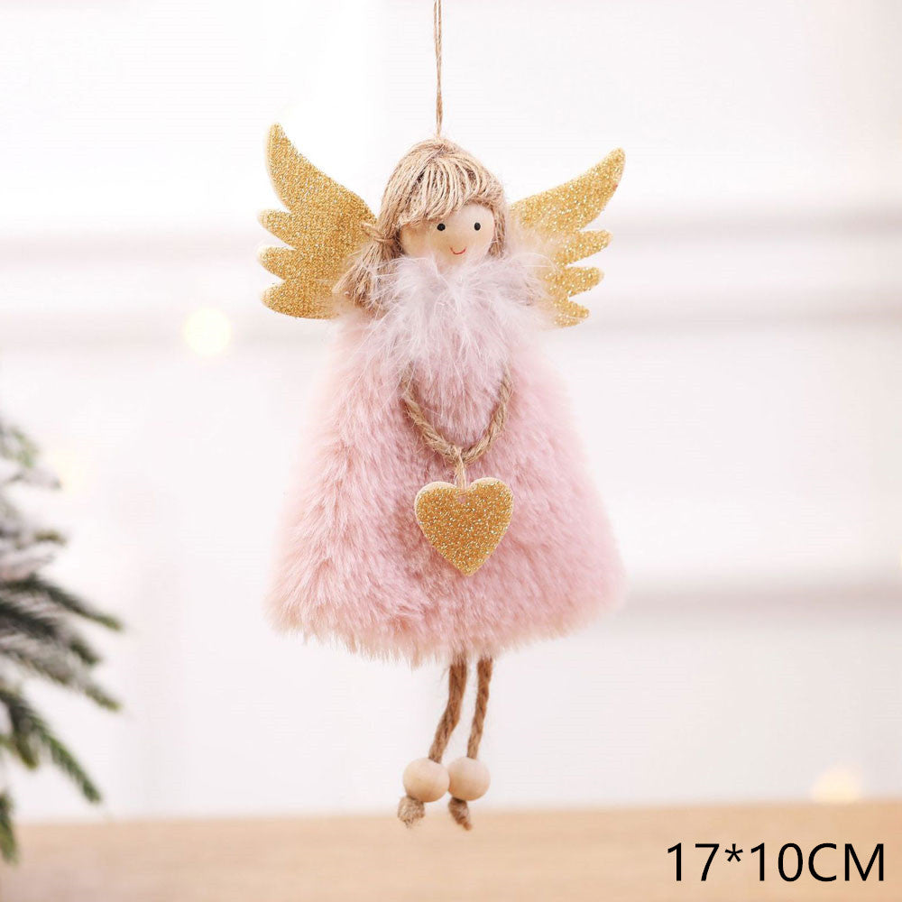 Colgante de peluche de ángel navideño