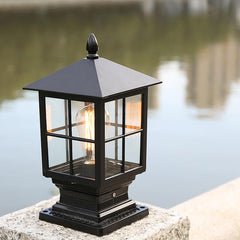 European Outdoor Column Lantern Waterproof  Rustproof 1-Light Patio Light