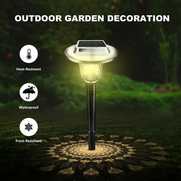 Modern Black Solar RGB LED Outdoor Lawn Garden Ground Insert Light