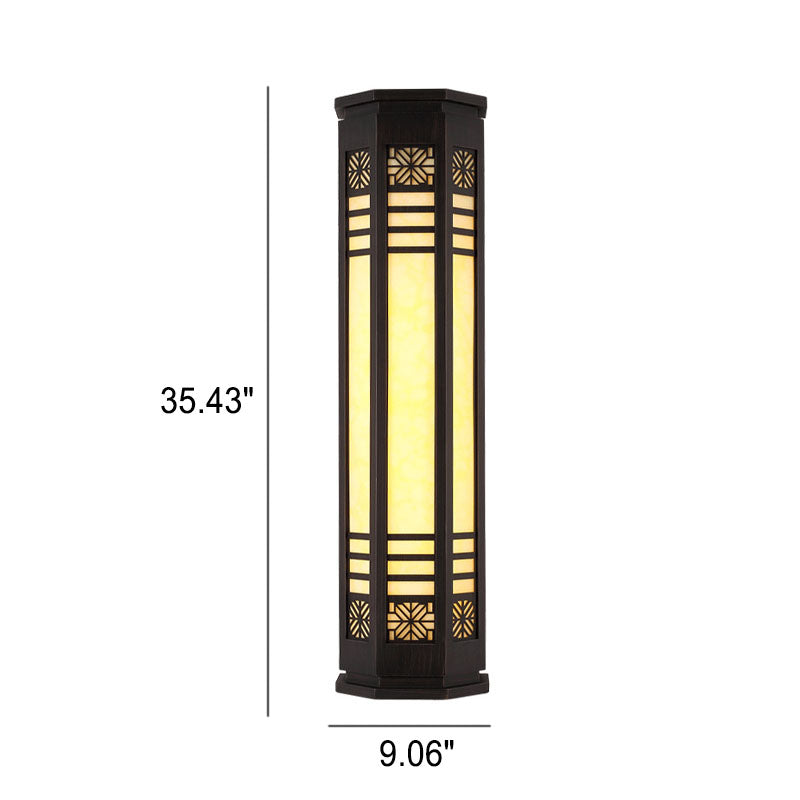 Modern Classical Cylindrical Stainless Steel Imitation Marble Waterproof Outdoor LED Wall Sconce Lamp