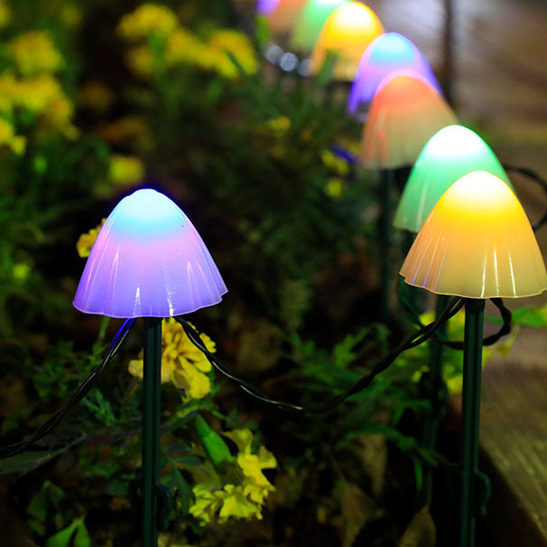 Contemporary Creative Solar Mini Mushroom Stainless Steel Acrylic LED Outdoor Landscape Light For Garden