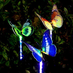 Outdoor Decoration Simulation Fiber Optic Butterfly LED Lawn Insert Landscape Light