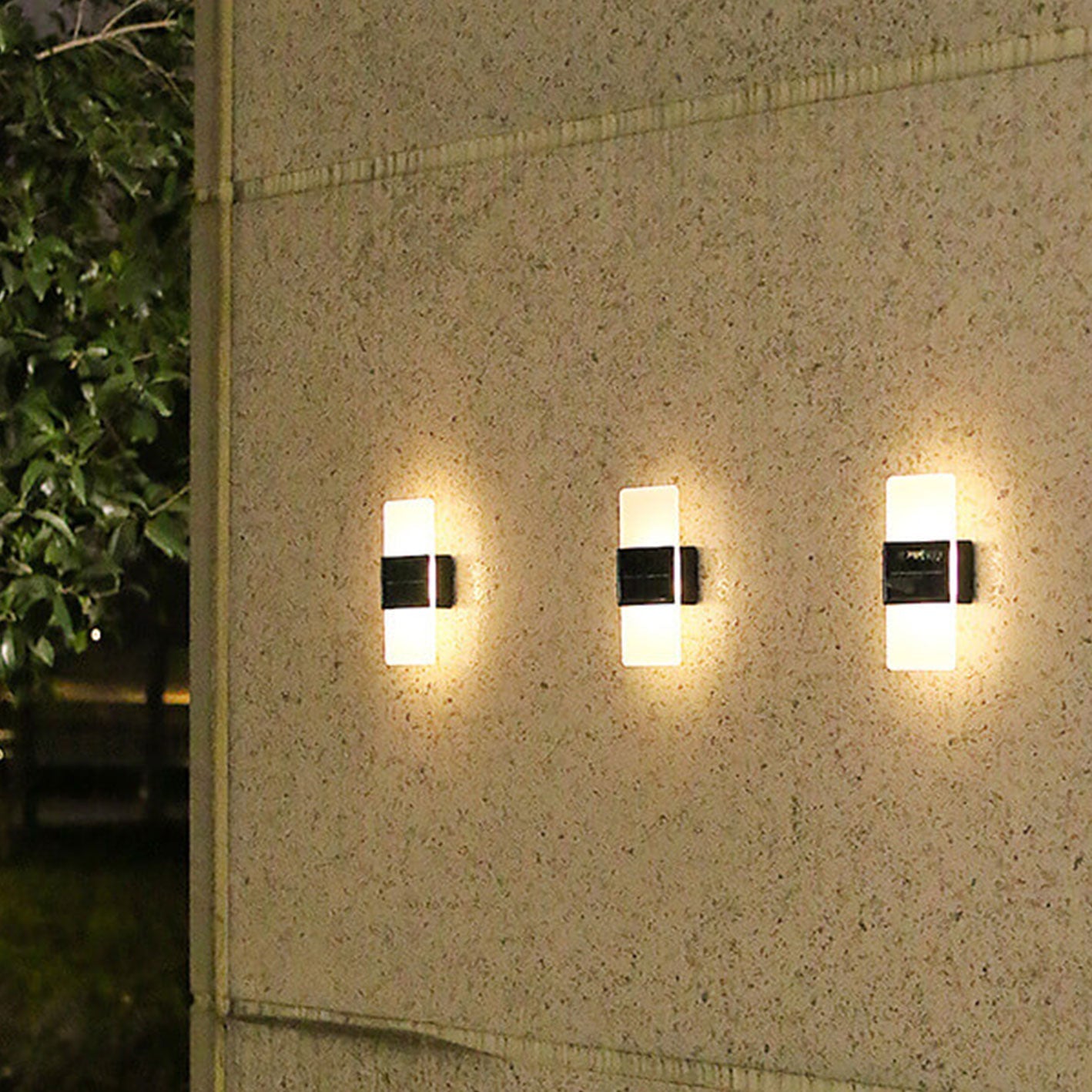 Courtyard Waterproof Acrylic LED Solar Wall Sconce Lamp Outdoor Light