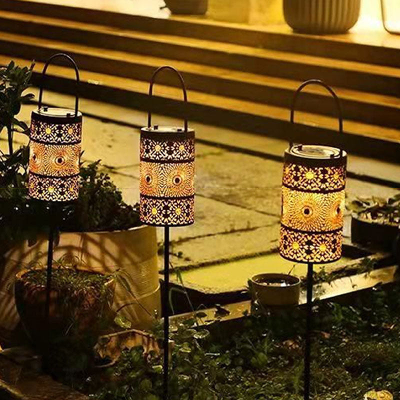 Solar Waterproof Hollow Pattern Design LED Outdoor Ground Plug Light