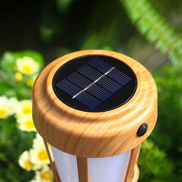 Luz LED solar para exteriores con forma de llama de bambú, resistente al agua, para insertar en el suelo 