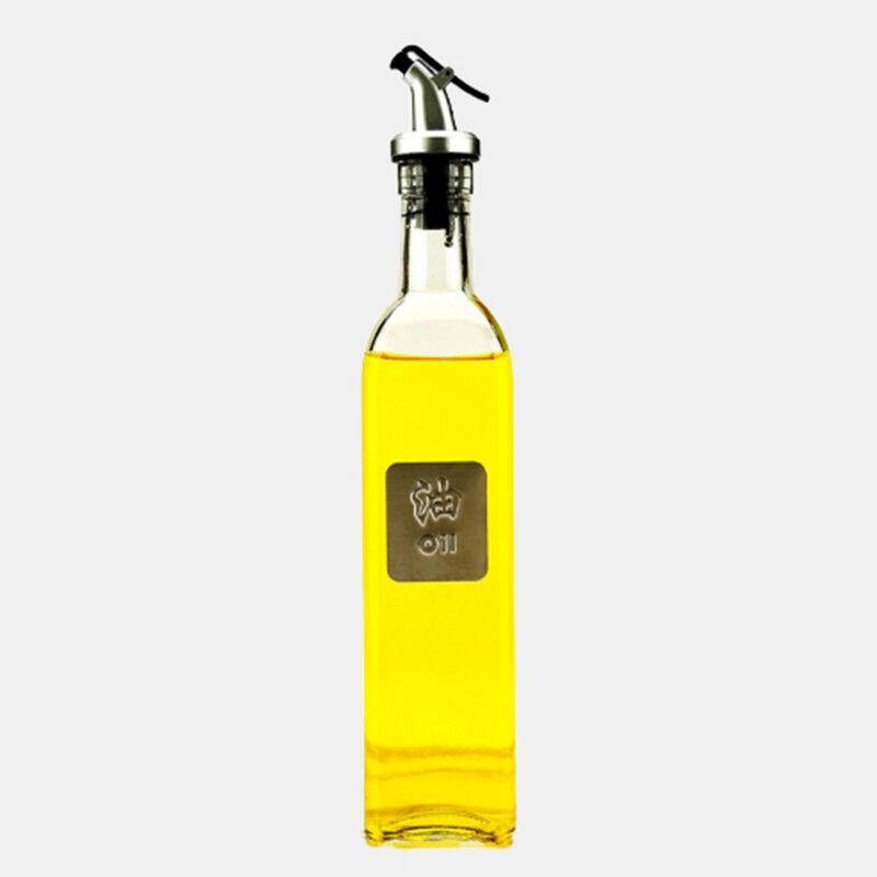 1 botella de vidrio para salsa, vinagre, aceite, dispensador de aceite, salsera, condimento, botella para condimentos, dispensador de aceite de oliva para cocina 