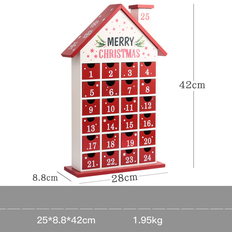 Calendario de madera con decoración navideña 