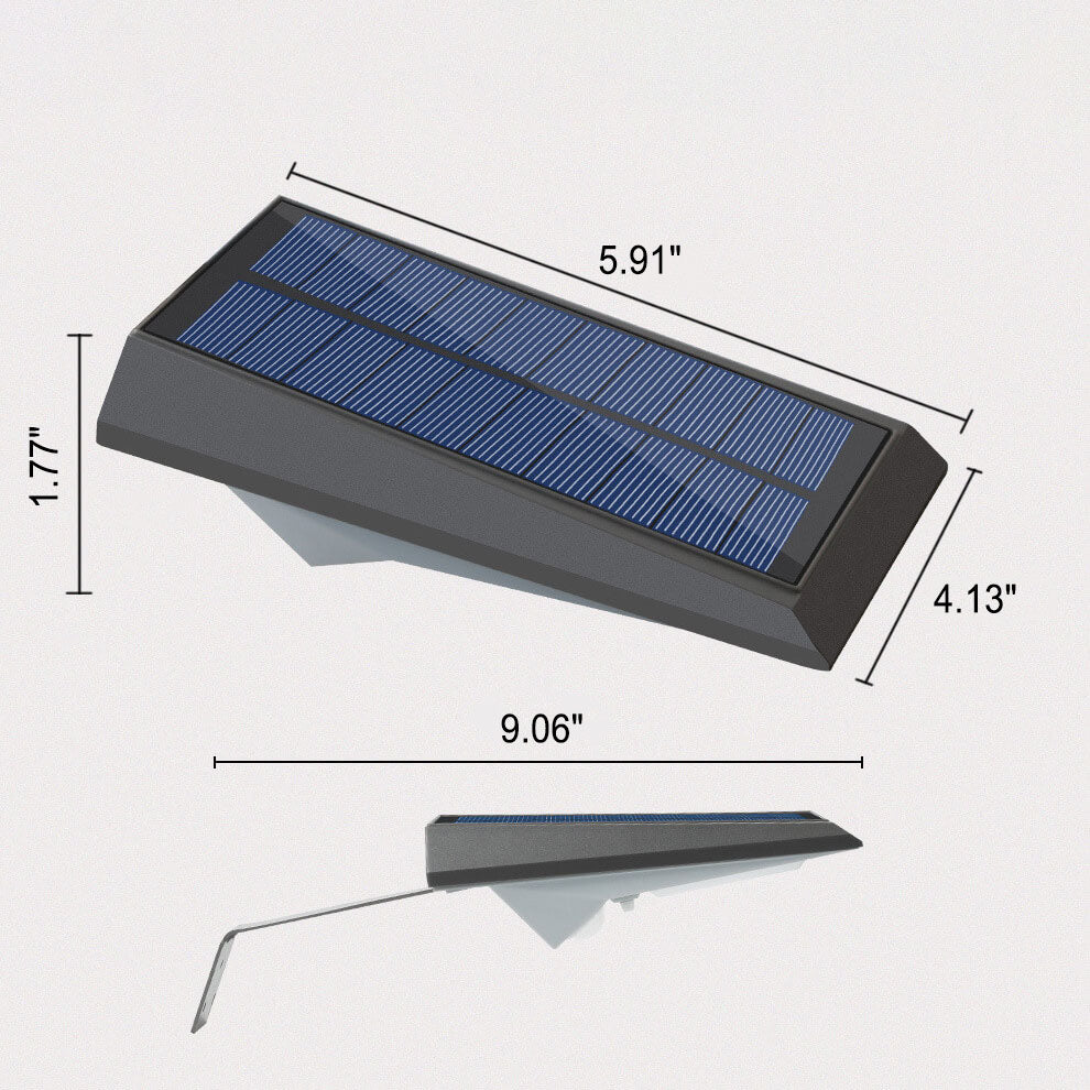 Lámpara de pared con sensor de movimiento solar para exteriores, 18 LED, para paisaje 