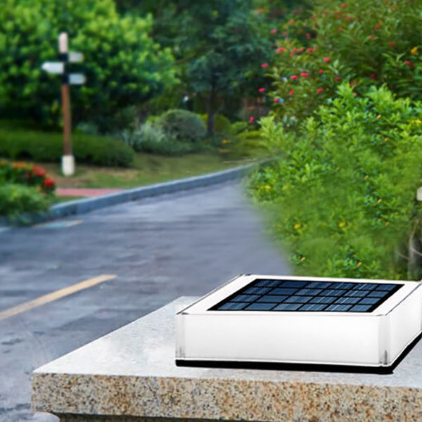 Modern Solar Flat Square Fence Post Waterproof Landscape Light