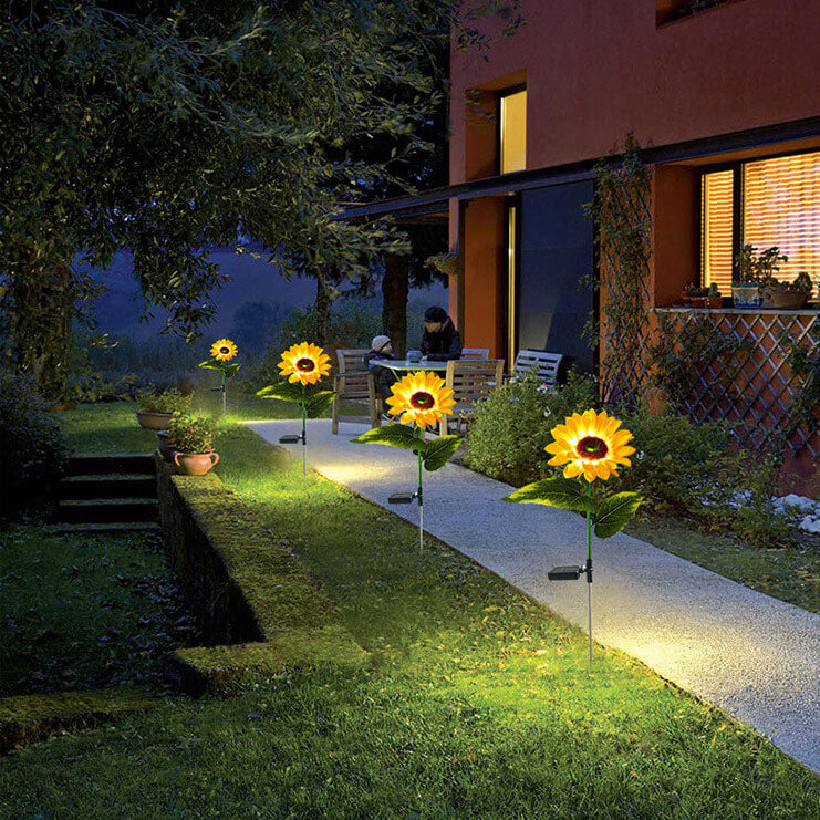 Solar Sunflower LED Outdoor Lawn Decorative Ground Plug Light