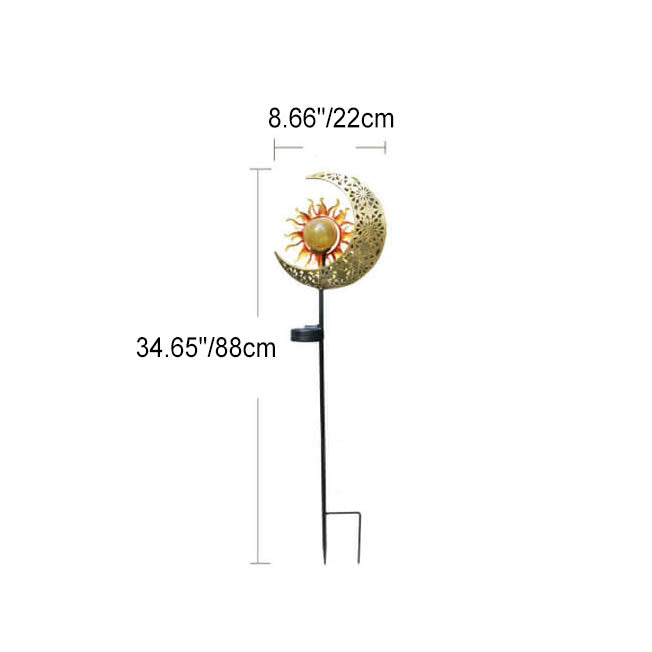 Contemporary Creative Moon Fairy Iron Solar LED Ground Plug Outdoor Landscape Light For Garden