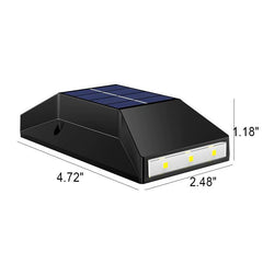 Lámpara de pared LED solar impermeable para exteriores, moderna, de color negro puro 