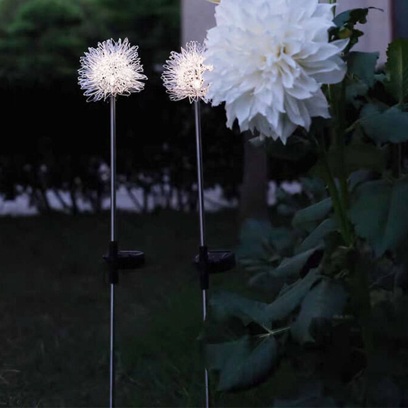 Solar Dandelion Aluminum Wire Globe Light LED Outdoor Waterproof Luminous Garden Insert Ground Landscape Light