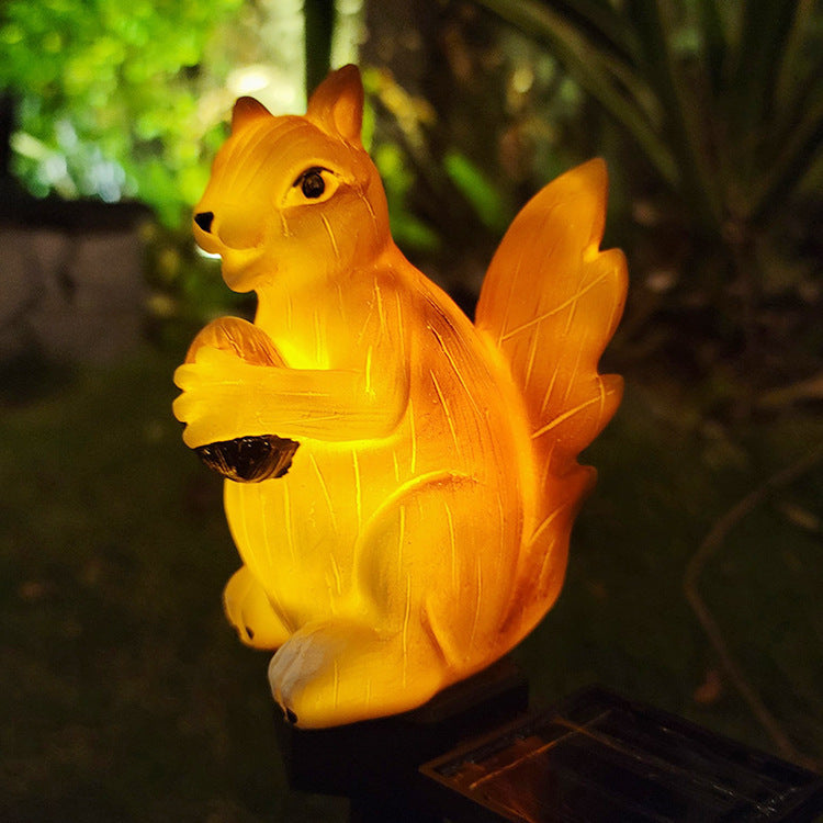 Outdoor Solar Squirrel Waterproof LED Garden Lawn Ground Insert Landscape Light