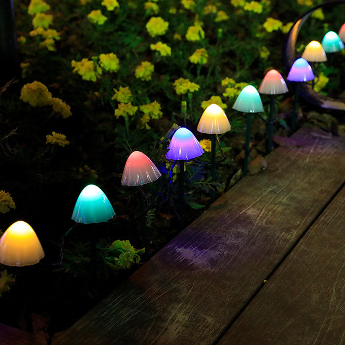 Contemporary Creative Solar Mini Mushroom Stainless Steel Acrylic LED Outdoor Landscape Light For Garden