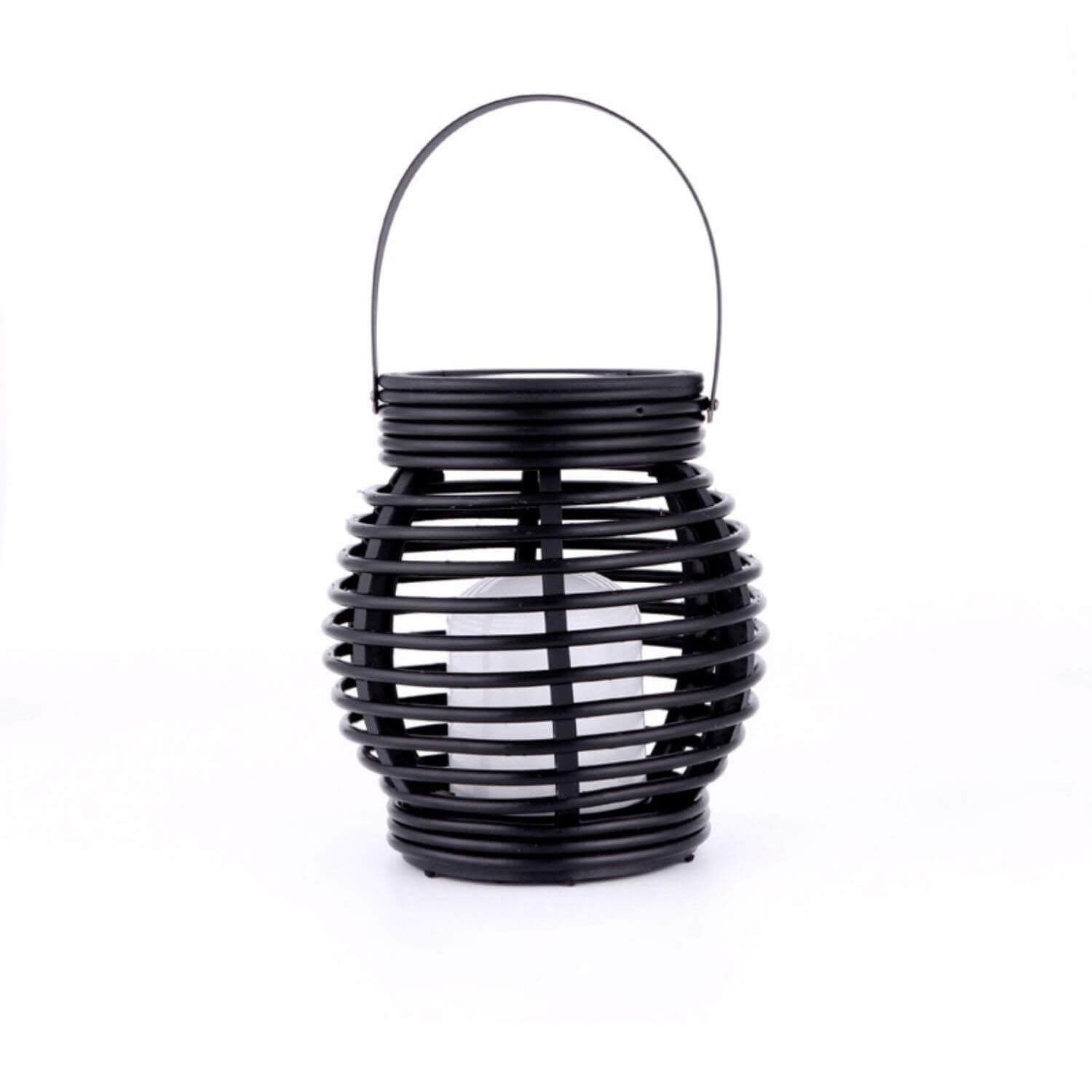 Lampe décorative de jardin étanche à LED en forme de cage à flamme solaire d'extérieur 