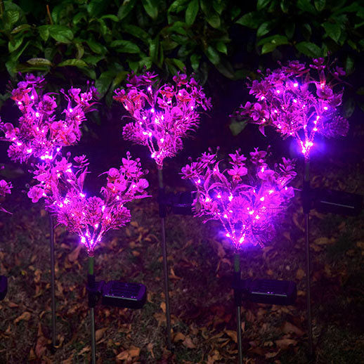 Luz LED decorativa para césped, suelo, simulación de flor de Phalaenopsis, para exteriores, con energía solar 