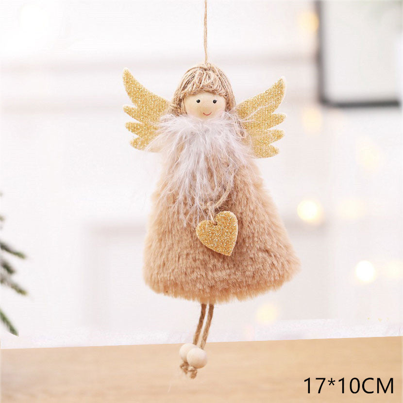 Colgante de peluche de ángel navideño