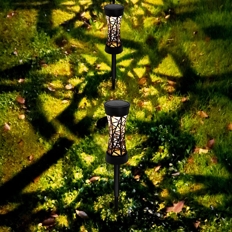 Luz LED para caminos de jardín con diseño hueco y columna solar para exteriores 