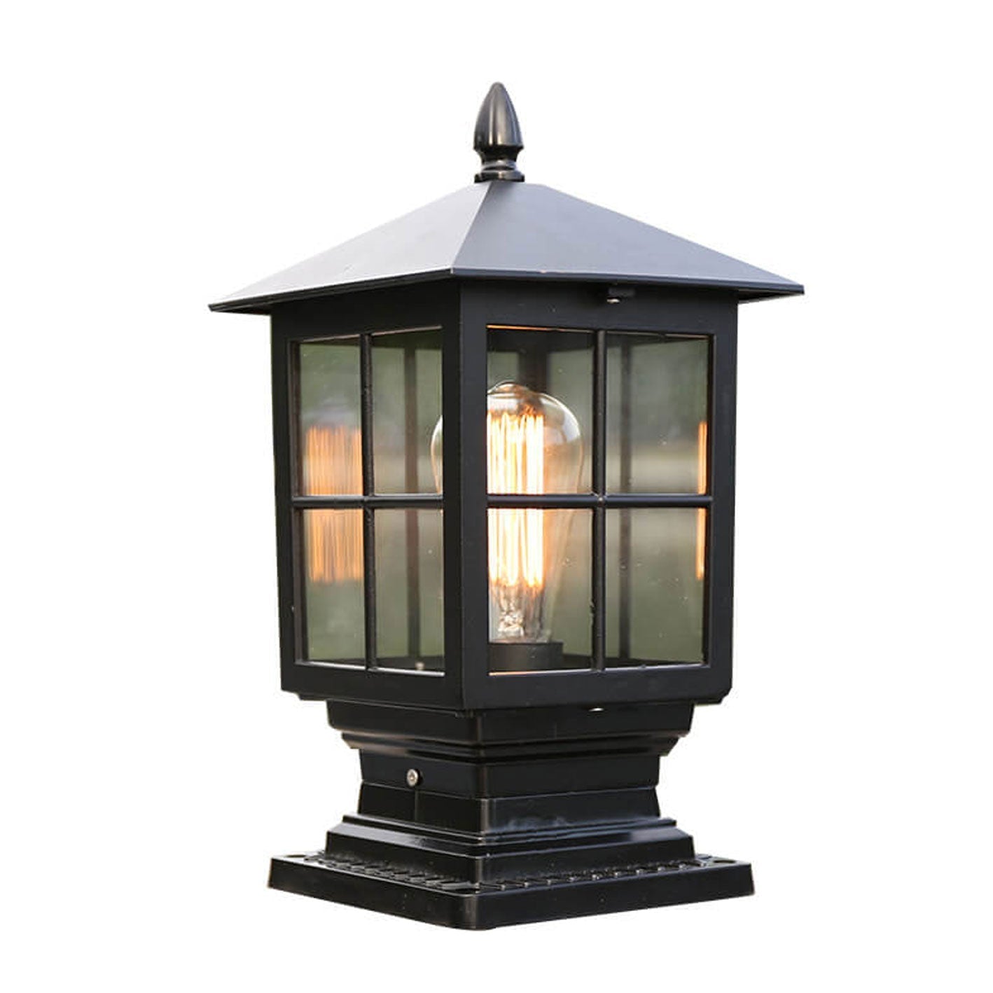 European Outdoor Column Lantern Waterproof  Rustproof 1-Light Patio Light