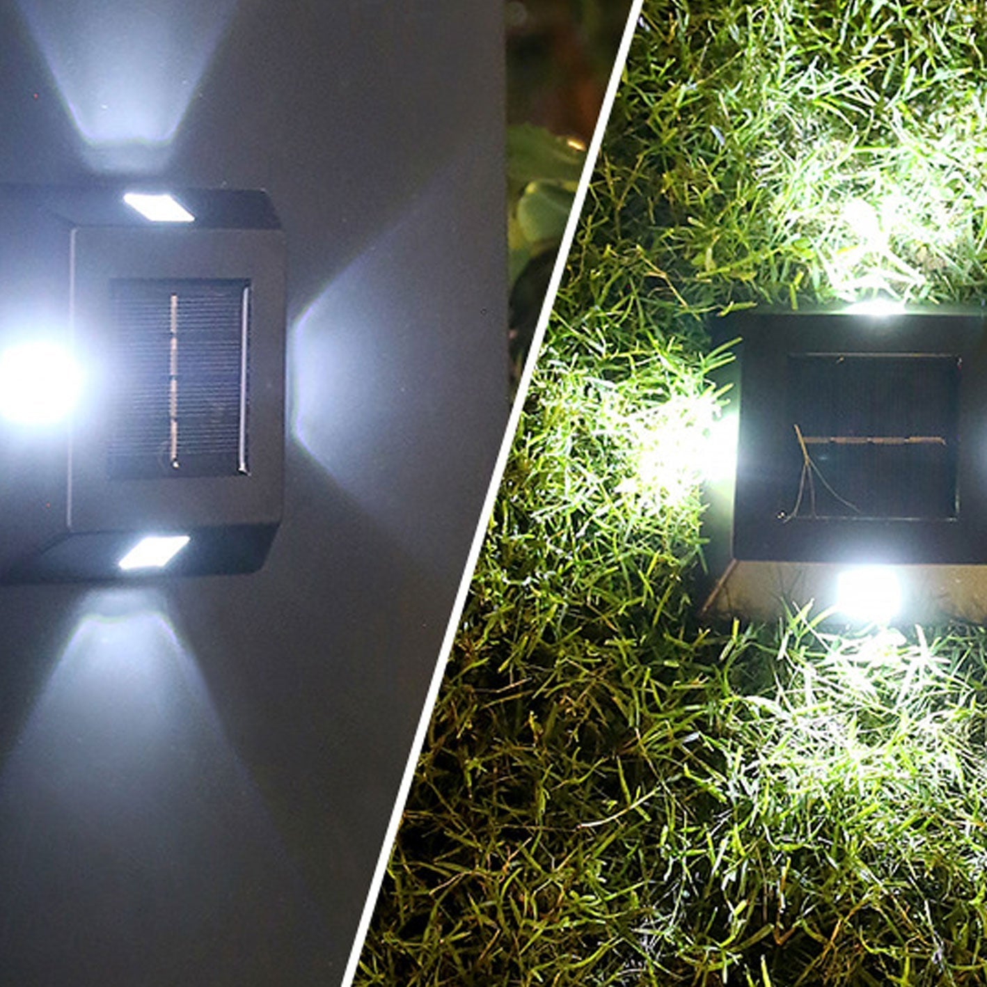 Modern Square Solar Outdoor Lawn LED Garden Ground  Landscape Light Wall Sconce Lamp