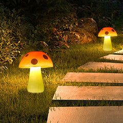 Lampe solaire de jardin à LED en résine en forme de champignon, imperméable, pour extérieur 