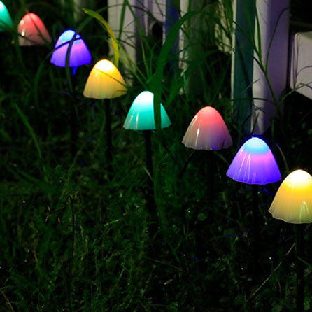 Contemporary Creative Solar Mini Mushroom Stainless Steel Acrylic LED Outdoor Landscape Light For Garden