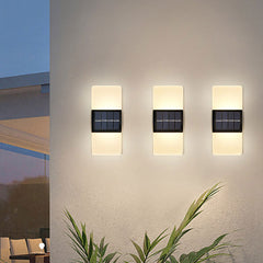 Courtyard Waterproof Acrylic LED Solar Wall Sconce Lamp Outdoor Light