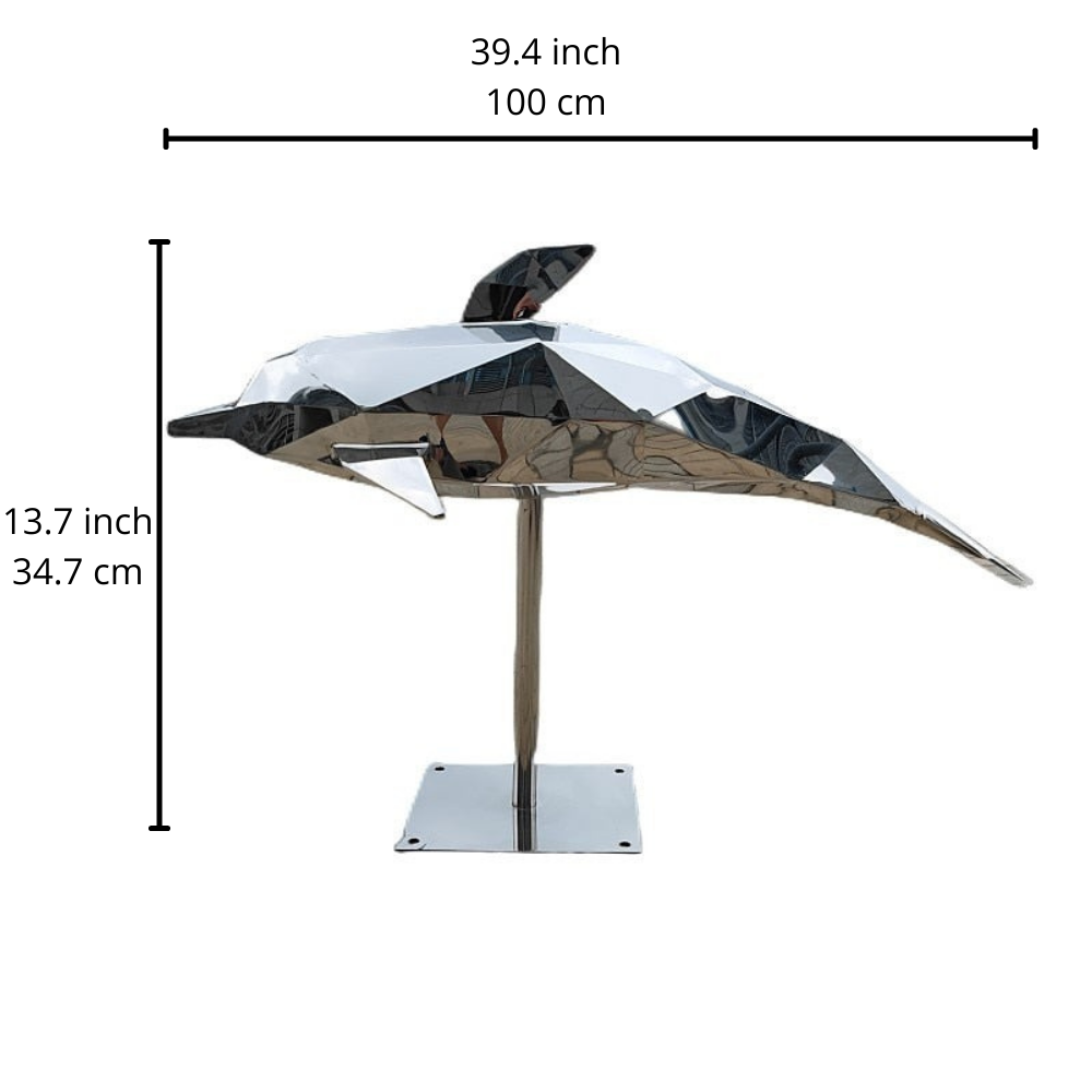 ArtZ® Stainless Steel Geometric Dolphin Statues