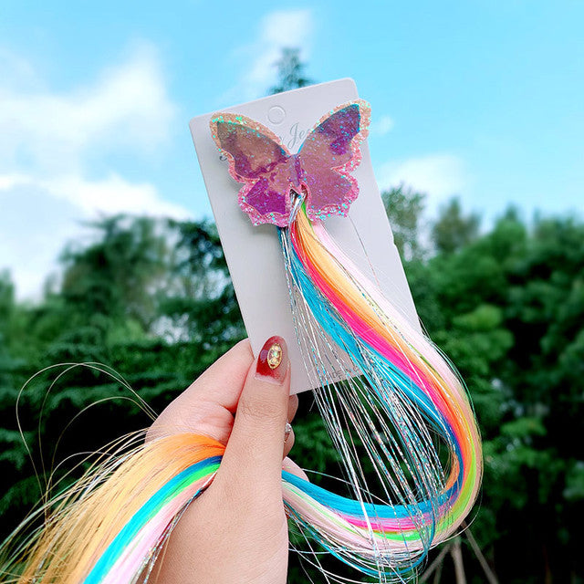 Perruque tressée colorée pour enfants