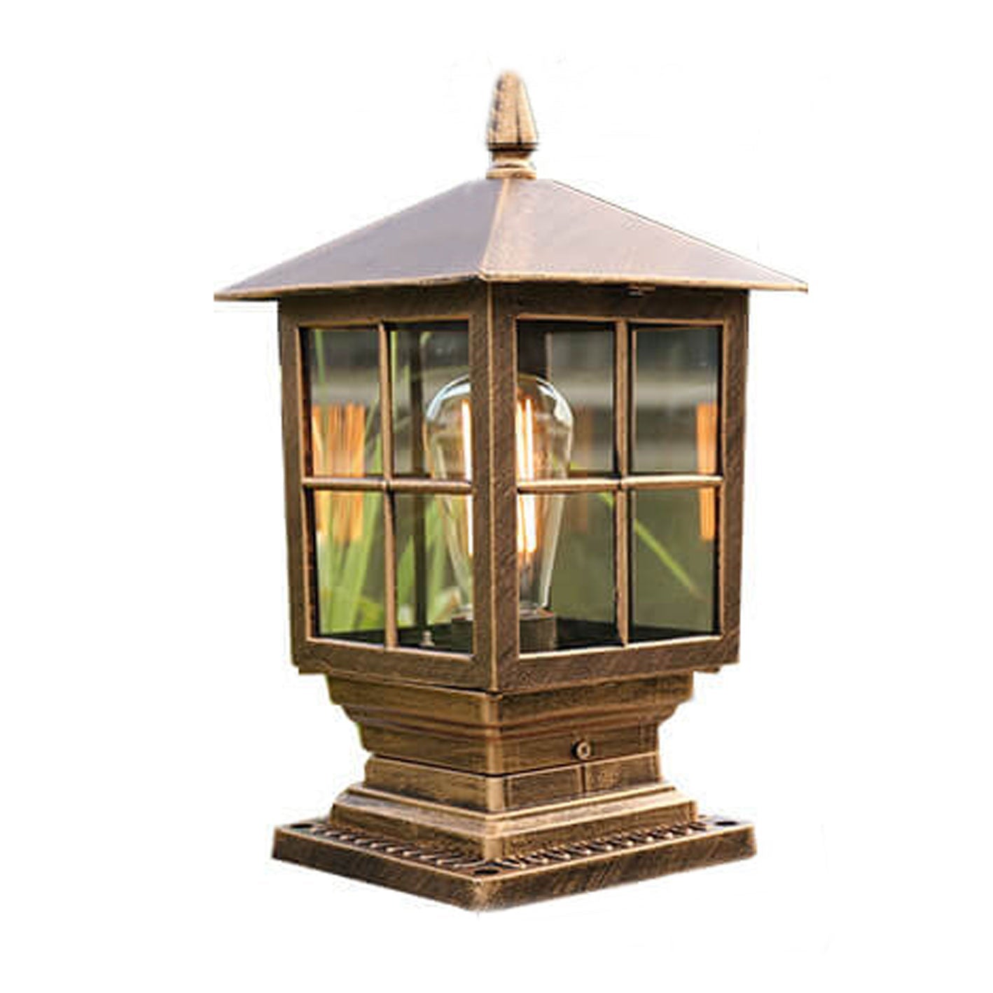 European Outdoor Column Lantern Waterproof  Rustproof 1-Light Patio Light