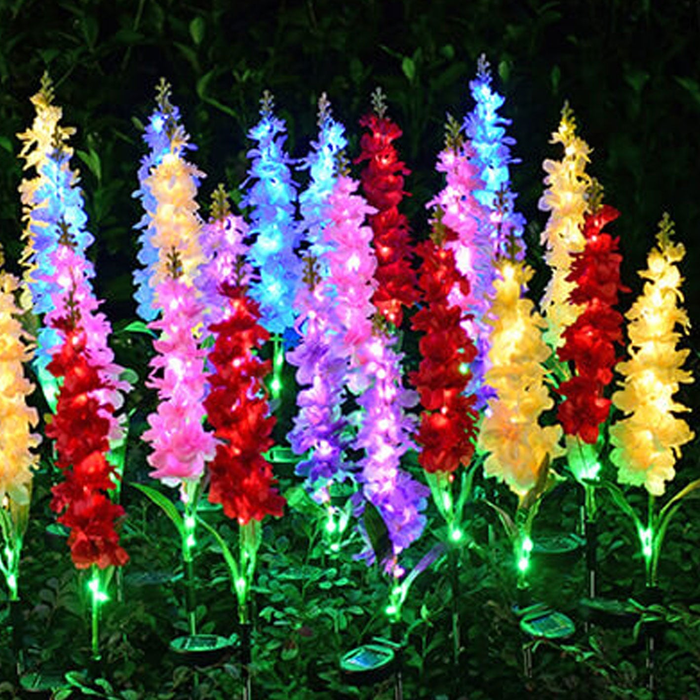 Festive Decoration Simulation Violet Silk Cloth LED Solar Outdoor Light