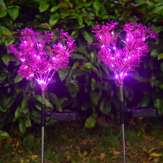 Luz LED decorativa para césped, suelo, simulación de flor de Phalaenopsis, para exteriores, con energía solar 