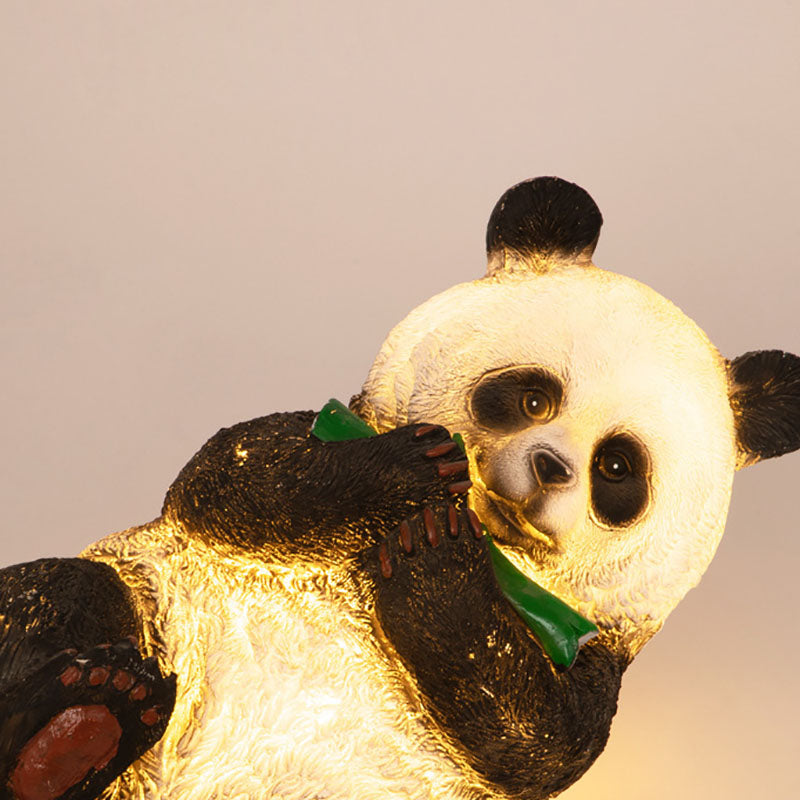 Lampe de paysage à LED en forme d'animal panda en résine créative contemporaine pour jardin