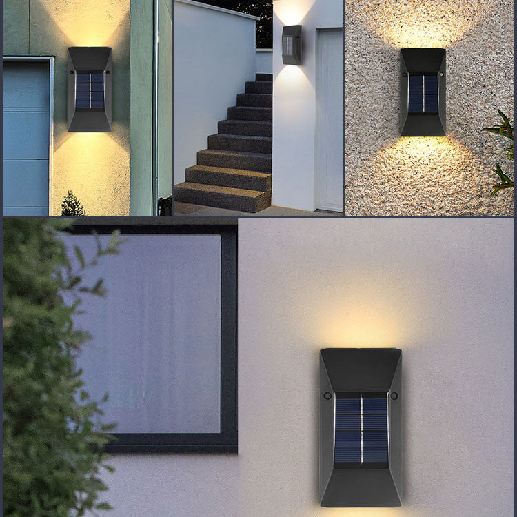 Modern Up Down Luminous Solar LED Outdoor Waterproof Garden Landscape Wall Sconce Lamp