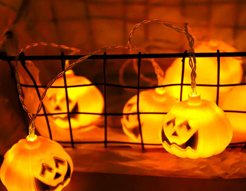 Halloween Pumpkin Festive Lamp Artistic 10/20 Lights Plastic Battery USB LED String Light