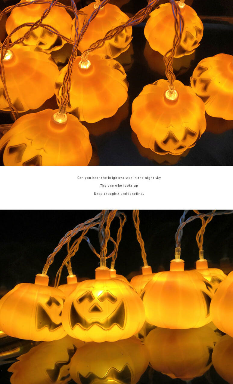 Halloween Pumpkin Festive Lamp Artistic 10/20 Lights Plastic Battery USB LED String Light