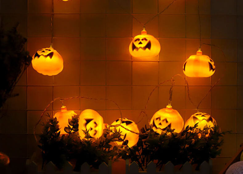 Halloween Pumpkin Festive Lamp Artistic 10/20 Lights Plastic Battery USB LED String Light