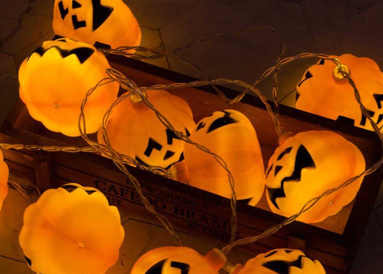 Halloween Pumpkin Festive Lamp Artistic 10/20 Lights Plastic Battery USB LED String Light